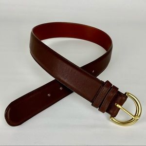Vtg Coach Mahogany 8500 Leather Belt Brass Small
